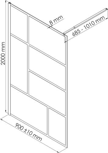 Ecran de douche fixe Temper 90cm - Elmer
